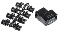 d45zk9-bk-k MH Connectors MHD45ZK-BK Series Zinc Angled D Sub Backshell, 9 Way, Strain Relief
