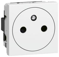 0-771-32 Legrand Mosaïc White 1 Gang Plug Socket, 16A, Type E - French, Indoor Use