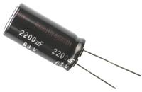 eca1jhg222 Panasonic 2200μF Aluminium Electrolytic Capacitor 63V dc, Radial, Through Hole - ECA1JHG222