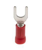 534-266 RS PRO Insulated Crimp Spade Connector, 0.5mm² to 1.5mm², 22AWG to 16AWG, M4 Stud Size Vinyl, Red