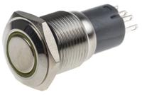 811-8421 RS PRO Illuminated Push Button Switch, Latching, Panel Mount, 16mm Cutout, SPDT, Yellow LED, 250V ac, IP65, IP67