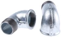 770092207 Georg Fischer Galvanised Malleable Iron Fitting, 90° Elbow, Male BSP 1-1/4in to Female BSP 1-1/4in