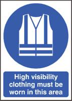 763-1761 RS PRO PP Rigid Plastic Mandatory High Visibility Clothing Sign With English Text