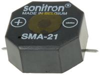 sma-21-s Sonitron 85dB SMD Continuous Internal Buzzer, 21 x 21 9.5mm, 1.5V dc Min, 24V dc Max