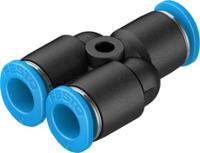 qsmy-6-100 Festo QSMY Series Y Tube-to-Tube Adaptor, Push In 6 mm to Push In 6 mm, Tube-to-Tube Connection Style, 130787
