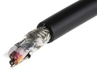25114-bk005 Alpha Wire XTRA-GUARD 2 Control Cable, 4 Cores, 0.23 mm² 24 AWG, Screened, 30 m, Black Polyvinyl Chloride Sheath
