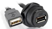 231-7878 RS PRO Straight, Panel Mount, Socket- Single Port Type A 2.0 IP67 Type A USB Connector