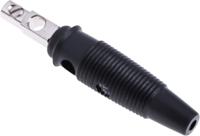 930058100 Hirschmann Test & Measurement Black Male Banana Plug, 4 mm Connector, Screw Termination, 16A, 60V dc, Nickel Plating