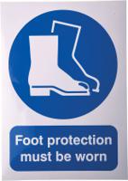 763-2005 RS PRO Vinyl Mandatory Foot Protection Sign With English Text