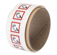 182-027 RS PRO Black/Red/White Vinyl Polyester Safety Labels 21 mm x 21mm