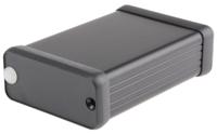 1455c802bk Hammond 1455 Series Black Aluminium Enclosure, IP54, Black Lid, 80 x 54 x 23mm