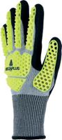 vv909ja08 Delta Plus EOS NOCUT VV909 Black, Grey, Yellow Nitrile Work Gloves, Size 8, Nitrile Coating
