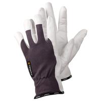 671-14 Tegera TEGERA Grey, White Unlined Leather Work Gloves, Size 14