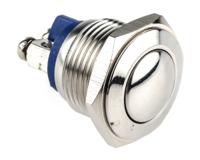 r16dfsstag EOZ Push Button Switch, Momentary, Panel Mount, 16.2mm Cutout, SPST, 48 V dc, 250V ac, IP65