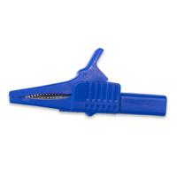 bu-65-6 Mueller Electric Crocodile Clip 4 mm Connection, Nickel-Plated Steel Contact, 30A, Blue