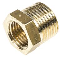 0163-17-13 Legris Brass Pipe Fitting, Straight Threaded Reducer, Male R 3/8in to Female G 1/4in