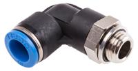 qsl-g14-10 Festo QS Series Elbow Threaded Adaptor, G 1/4 Male to Push In 10 mm, Threaded-to-Tube Connection Style, 186122