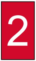 901-10618-906-4791-rd HellermannTyton Ovalgrip Slide On Cable Markers, White on Red, Pre-printed "2", 1.8 → 3.6mm Cable, 901-10618