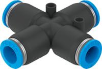 qsx-10 Festo QSX Series Cross Tube-to-Tube Adaptor, Push In 10 mm to Push In 10 mm, 153286