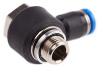 qslv-g18-4 Festo QS Series Elbow Threaded Adaptor, G 1/8 Male to Push In 4 mm, Threaded-to-Tube Connection Style, 186137