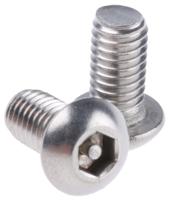 621-2849 RS PRO Plain Button Stainless Steel Tamper Proof Security Screw, M6 x 12mm