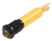 211-409 RS PRO Yellow Panel Mount Indicator, 12V dc, 8mm Mounting Hole Size, Solder Tab Termination
