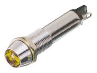 609-2312-140f Dialight Yellow Indicator, 24V dc, 9mm Mounting Hole Size, Solder Tab Termination