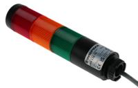 69911075 Werma Kompakt 37 Series Red/Green/Yellow Buzzer Signal Tower, 3 Lights, 24 V, Base Mount, Tube