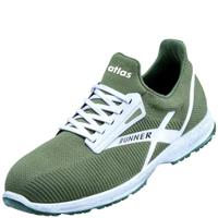 69400-39 Atlas Safety Shoes RUNNER 75 Unisex Green, White Toe Capped Safety Shoes, UK 6, EU 39