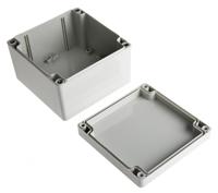 1554pgy Hammond 1554 Series Grey ABS Enclosure, IP66, Grey Lid, 120 x 120 x 80.5mm