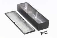 1590bxbk Hammond 1590 Series Black Die Cast Aluminium Alloy Enclosure, IP54, Black Lid, 254 x 70 x 50mm