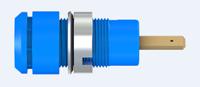 659098-23 Staubli Blue Female Banana Socket, 2mm Connector, Tab Termination, 10A, 600V, Gold Plating