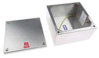 471-1625 RS PRO 316 Stainless Steel Satin Square Adaptable Enclosure Box, 160mm x 160mm x 85mm