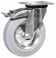12262g-fr LAG Braked Swivel Castor Wheel, 120kg Capacity, 125mm Wheel