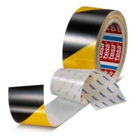 60960-00002-00 Tesa 60960 Black, Yellow PET Film 20m Floor Tape, 0.175mm Thickness