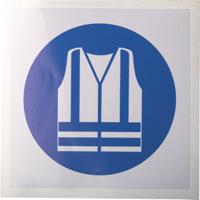 813-4495 RS PRO Vinyl Mandatory High Visibility Clothing Sign With Pictogram Only Text