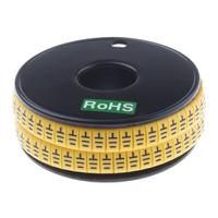 812-1206 RS PRO Slide On Cable Markers, Black on Yellow, Pre-printed "Earth", 3.5 → 7mm Cable