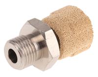 724-936 Legris 0672 Brass, Sintered Bronze 12bar Pneumatic Silencer, Threaded, G 1/8 Male