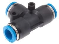qst-8 Festo QST Series Tee Tube-to-Tube Adaptor Push In 8 mm, Push In 8 mm to Push In 8 mm, Tube-to-Tube Connection Style,