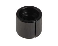 498-845 RS PRO 16mm Black Potentiometer Knob for 6.4mm Shaft Splined