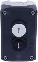 xald222 Schneider Electric Spring Return Enclosed Push Button, Polycarbonate, 1 Cutouts, Black/White, Down Arrow, Up Arrow,