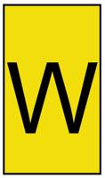 901-10204 HellermannTyton Ovalgrip Slide On Cable Markers, Black on Yellow, Pre-printed "W", 2.5 → 6mm Cable,