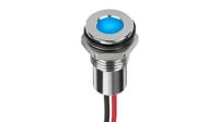 220-8935 RS PRO Blue Panel Mount Indicator, 6V dc, 8mm Mounting Hole Size, Lead Wires Termination, IP67