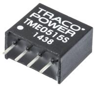 tme-0515s TRACOPOWER TME DC-DC Converter, 15V dc/ 65mA Output, 4.5 → 5.5 V dc Input, 1W, Through Hole, +85°C Max Temp