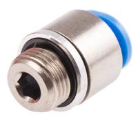 qsm-g18-6-i Festo QS Series Straight Threaded Adaptor, G 1/8 Male to Push In 6 mm, Threaded-to-Tube Connection Style, 186267