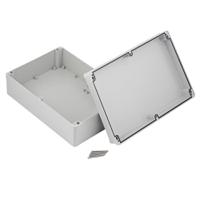 186-2266 RS PRO Grey ABS Enclosure, IP67, IK09, Grey Lid, 283 x 193.2 x 96.7mm