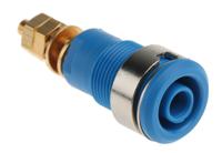 233020-23 Staubli Blue Female Banana Socket, 4 mm Connector, Solder Termination, 32A, 1000V, Gold Plating