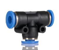 916-0906 RS PRO Tee Tube-to-Tube Adaptor Push In 10 mm, Push In 10 mm to Push In 10 mm, Tube-to-Tube Connection Style