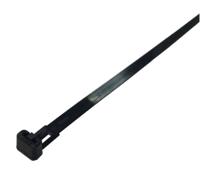 269-1862 RS PRO Cable Tie, Releasable, 250mm x 7.6 mm, Black Nylon, Pk-250