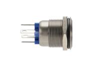 mpi00228bl Bulgin MPI002 Series Illuminated Push Button Switch, Momentary, Panel Mount, 19.2mm Cutout, SPST, Blue LED, 24V dc, IP66